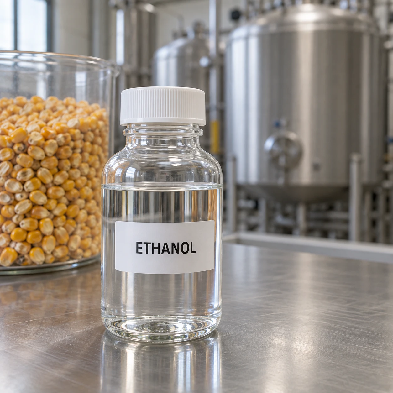 ETHANOL标记样品、玉米与封闭罐体背景